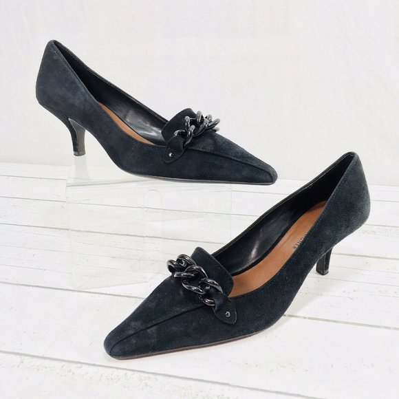 Etienne Aigner 6 M Black Suede Pointy Toe Heel - Picture 7 of 11